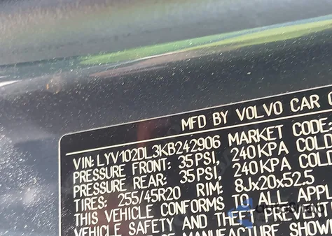 2019 Volvo Xc60 T5 Inscription из США, поврежденный, VIN LYV102DL3KB242906